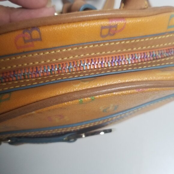 Vtg Dooney & Bourke Women's Orange Monogram Small Backpack - Picture 6 of 13
